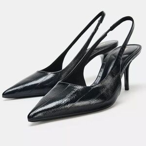 Leather slingback heels